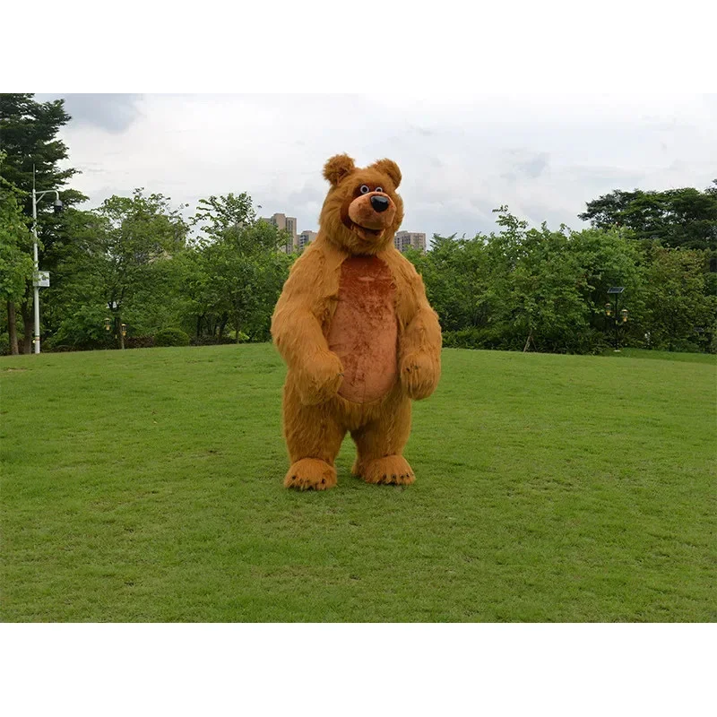 300cm Inflatable Cute Furry Plush Bear Cartoon character Mascot Costume Advertising Ceremony Fancy Dress Party Animal carnival