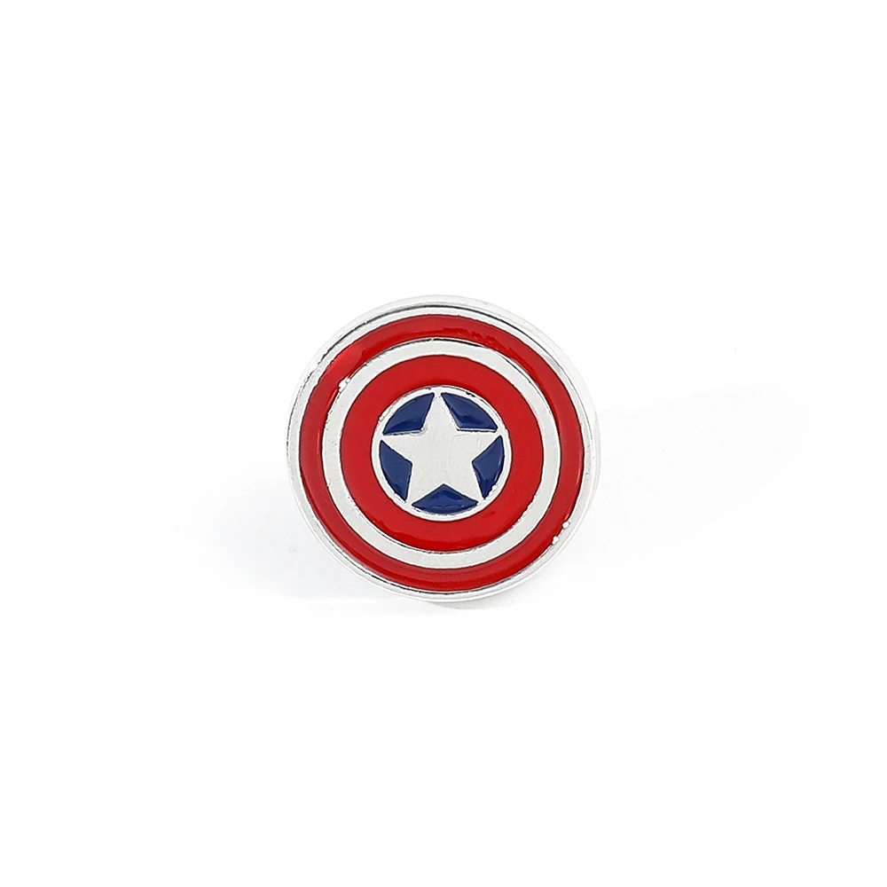 Marvel Captain America Red Shield Fashion Brooch Metal Enamel Badge for Backpack Hat Clothes Brooch Jewelry Accessories Gift