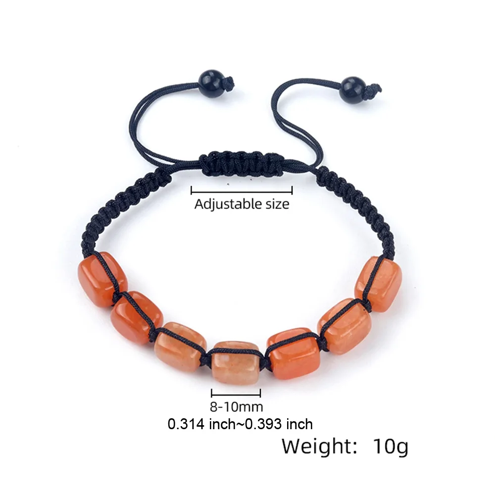 مربع الخرز 7 شقرا العلاج كريستال سوار اليوغا حجر قابل للتعديل سوار التأمل الاسترخاء القلق المرأة سوار #3