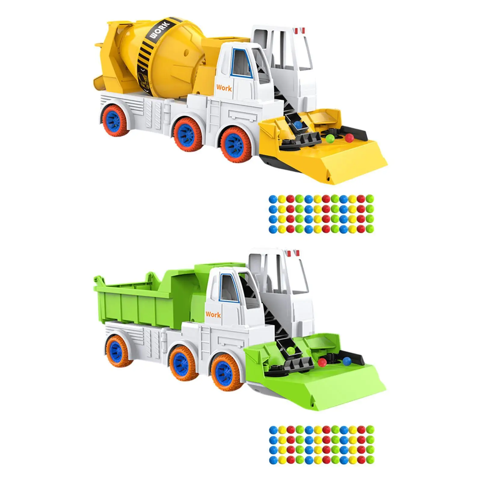 Excavator Car Toy Educational Pretend Play Crane Automatic Bead Sweeper Truck Lift Engineering Car for Kids Birthday Gifts Boys