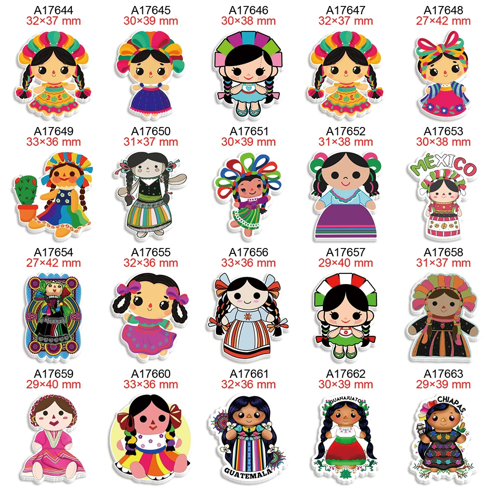 

Mexican Theme Cartoon Planar Resin Flatbacks for Bows DIY Handmade Crafts Material