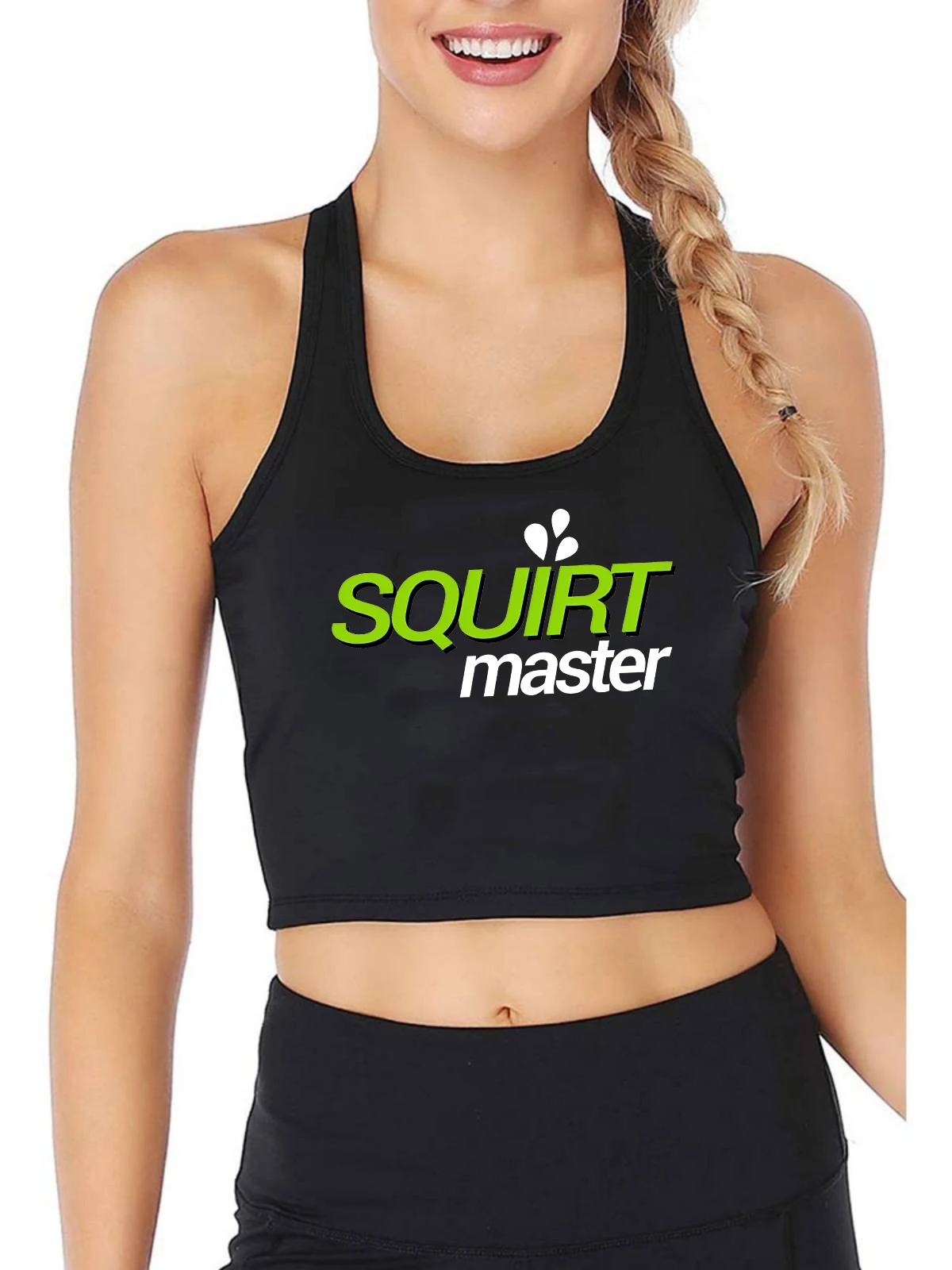 The Squirt Master Design Cotton Sexy Fit Crop Top Hotwife Humor Fun Flirting Style Tank Tops Swinger Naughty Training Camisole