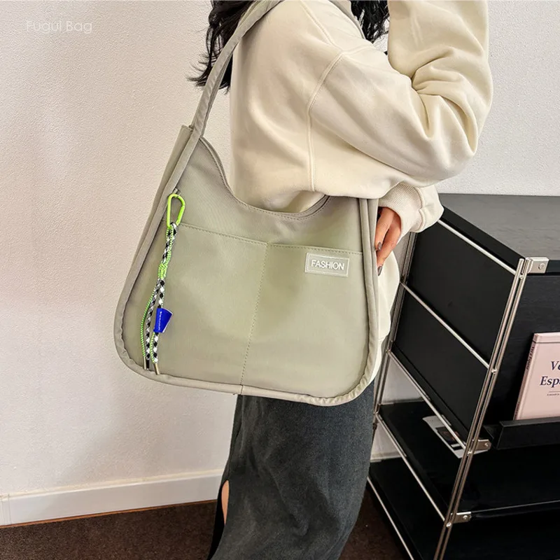 Women's Single Shoulder Underarm Bag Handbag Simple and Casual Versatile Canvas High-end Commuting for Students