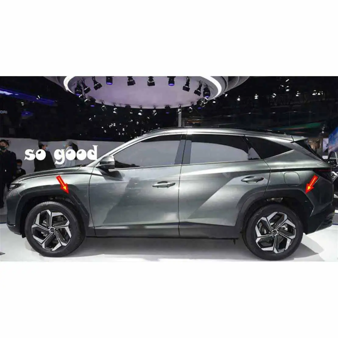 

4Pcs Front Rear Left Right Wheel Eyebrow Stickers Trim Side Cover Decor Fit For Hyundai Tucson NX4 2022 2021
