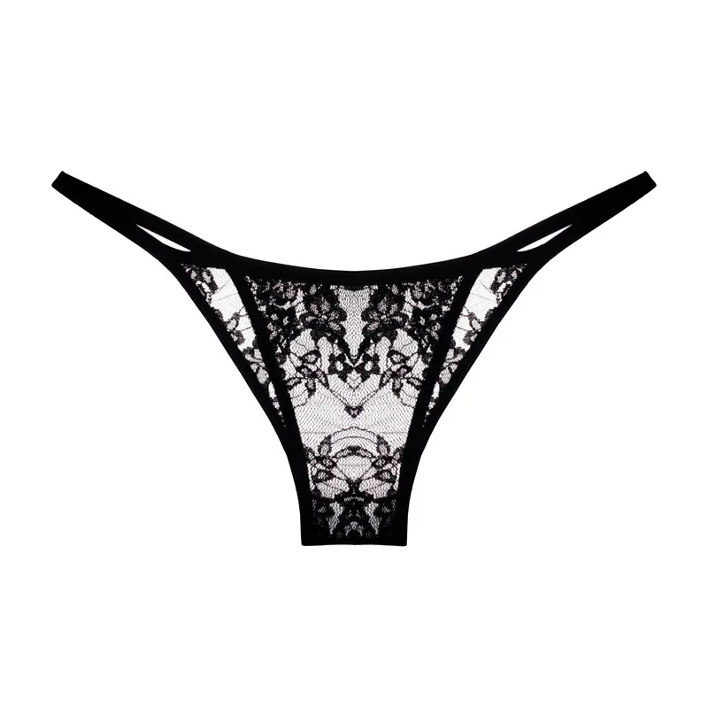 Transparent temptation two-dimensional sexy  ultra-small mini ladies briefs low waist half-covered mesh girls underwear