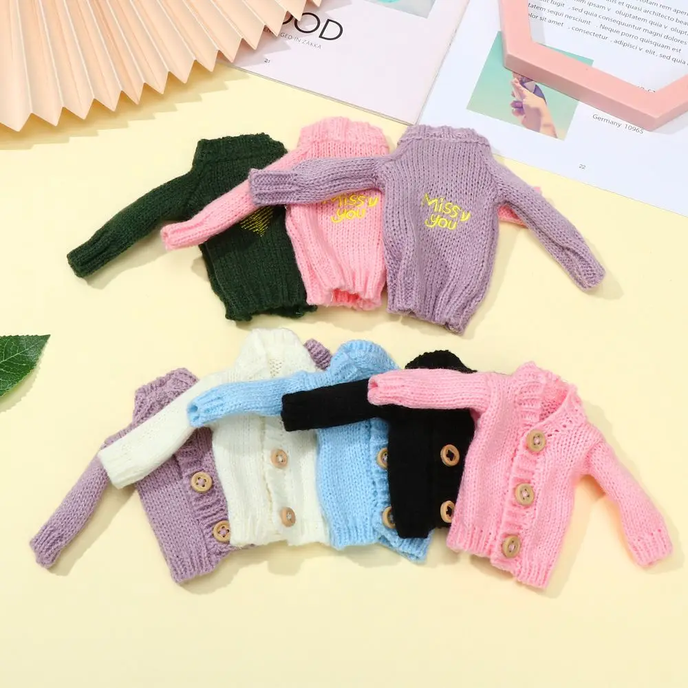 Doll Handmade Mini Knitted Sweater Coat 28cm-30cm Doll Accessories Winter Tops Casual Wear Clothes for 1/6 Dolls DIY Gift Toys