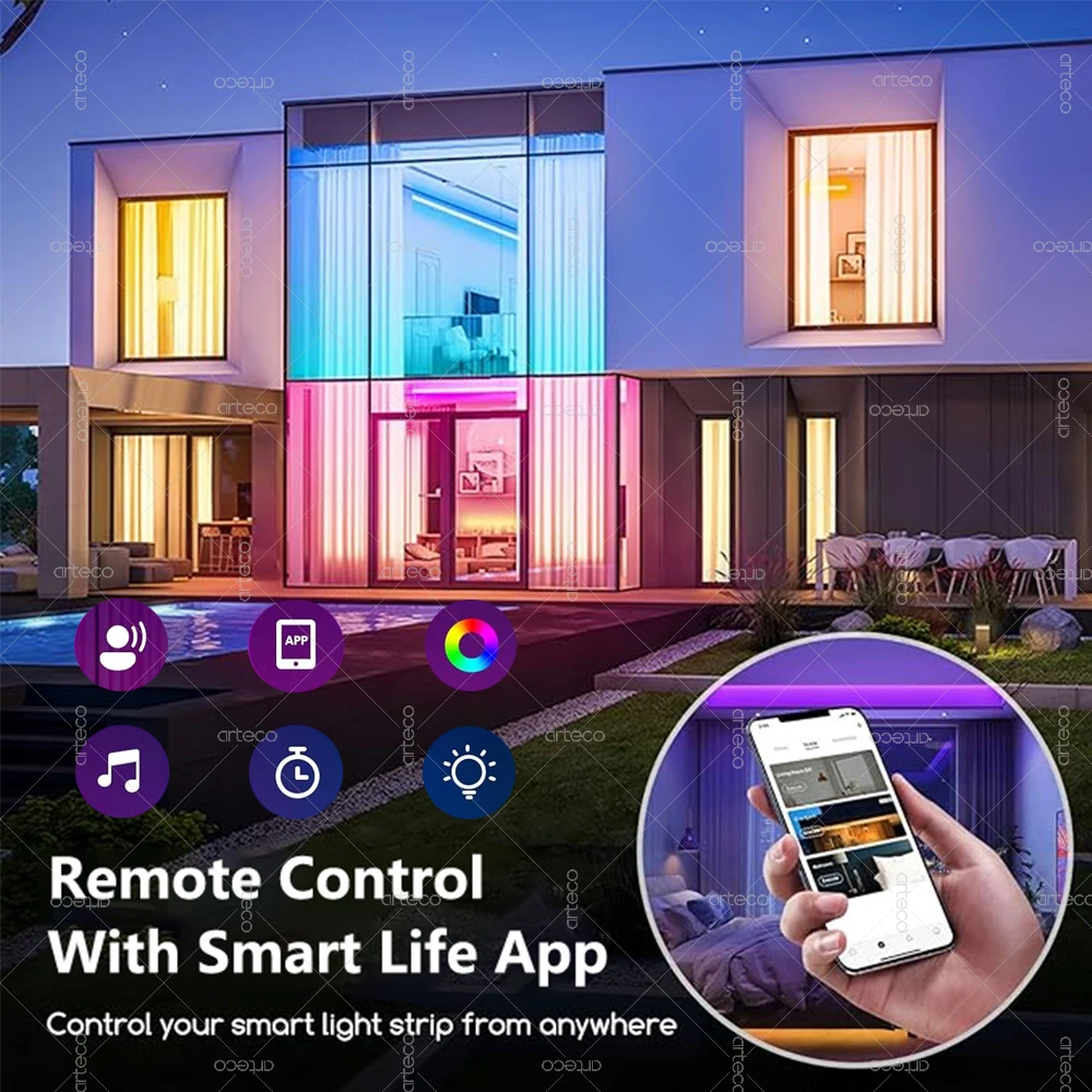 DC5V Tuya WiFi USB LED Streifen Smart Leben APP Steuerung Farbwechsel 5050 RGB TV Hintergrundbeleuchtung Flexible Lampe Band Für Raum Dekoration