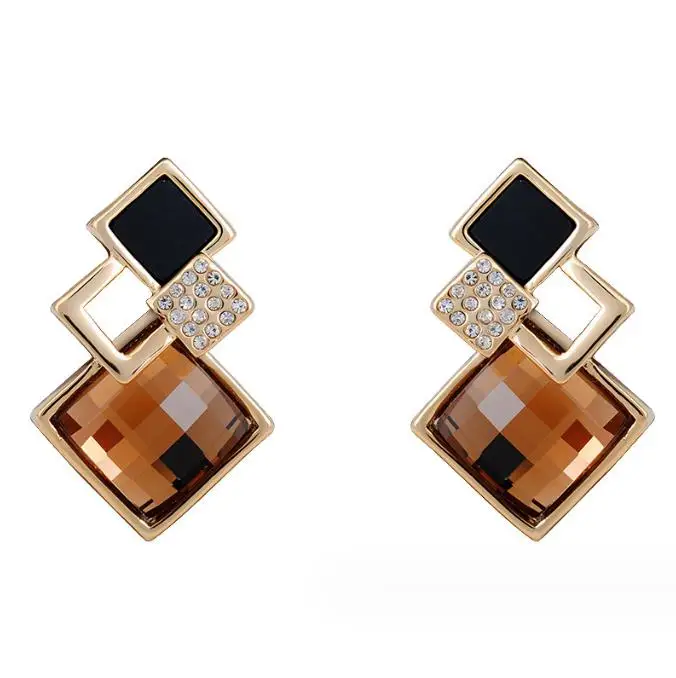 Trendy Alloy Shampee Blue Earrings Regular Geometric Shape Dangle Drop Earring Women Fashion Dangle Earrings