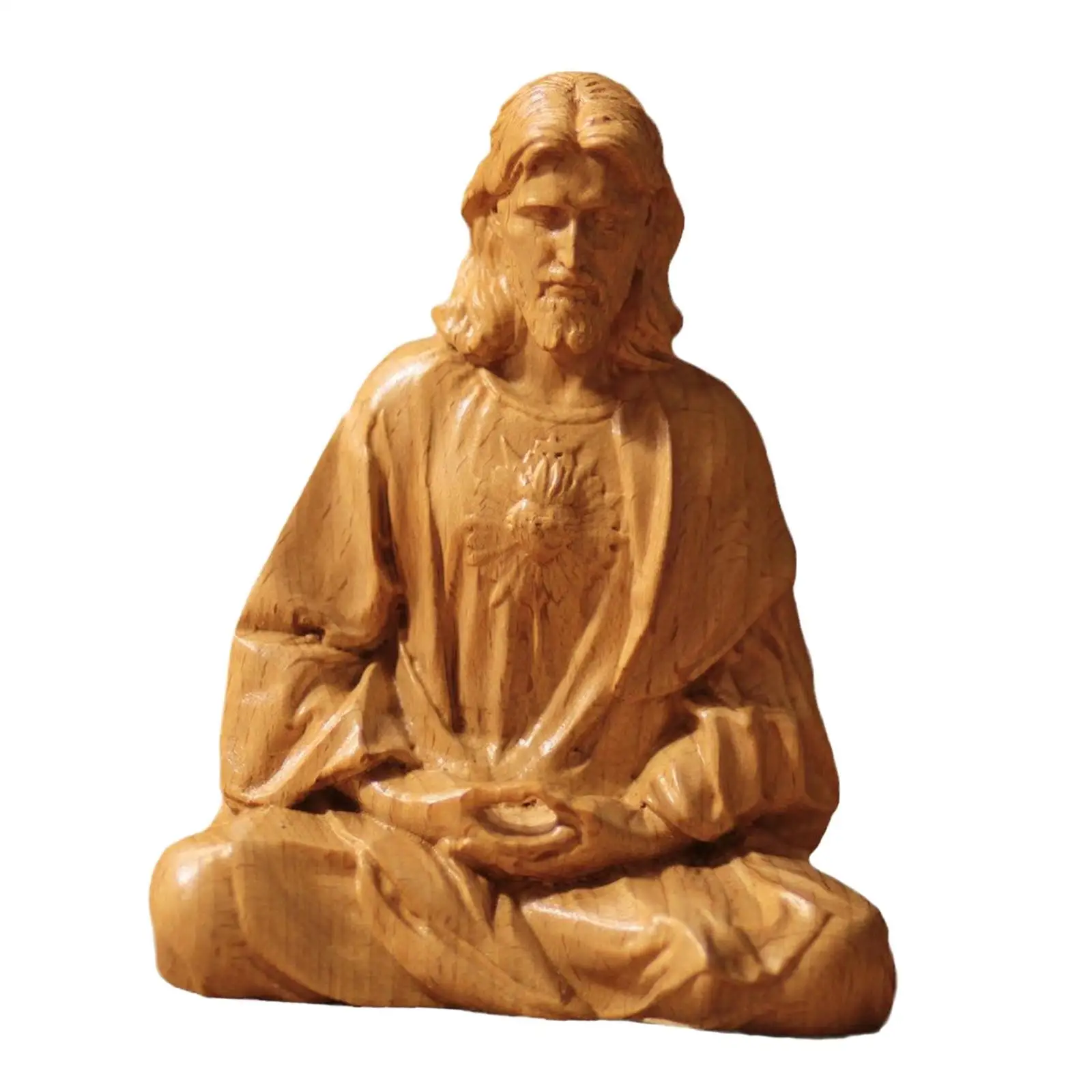 Jesus Figure Artwork Resin Statue Religious Sculpture Collectible Catholic Ornament for Home Decor Table Living Room Bedroom