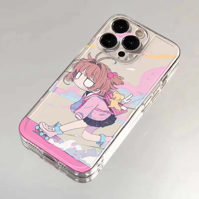 Cartoon Card Captor Sakura CERBERUS Phone Case for iPhone X 11 12 13 14 15 16 Pro Max Plus XR 16pro Anime Clear Soft Cover