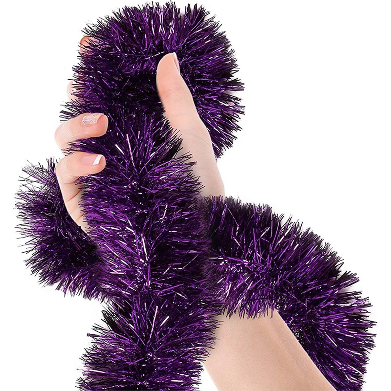 

Silver Tinsel Garland Long-lasting Color Retention Ornament For Festive Bar Setting Christmas Ball Garland Easy