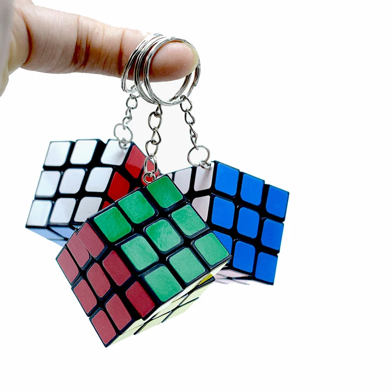 3Pcs/bag Children's Educational Toy Creative 3x3cm Mini Puzzle Magic Cube Keychain Kids Backpack Fashion Decoration Pendant Gift