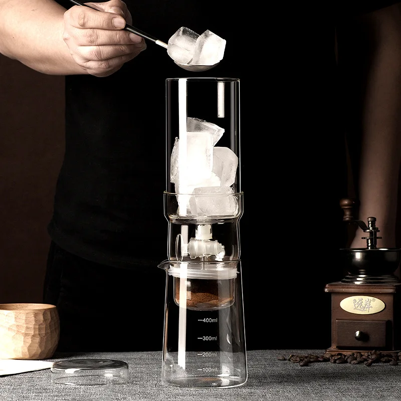 

Кофейник ICED, капельный кофейник для льда, прозрачное термостойкое стекло, закрытый перевернутый капельный фильтр, кофейная посуда для холодного приготовления