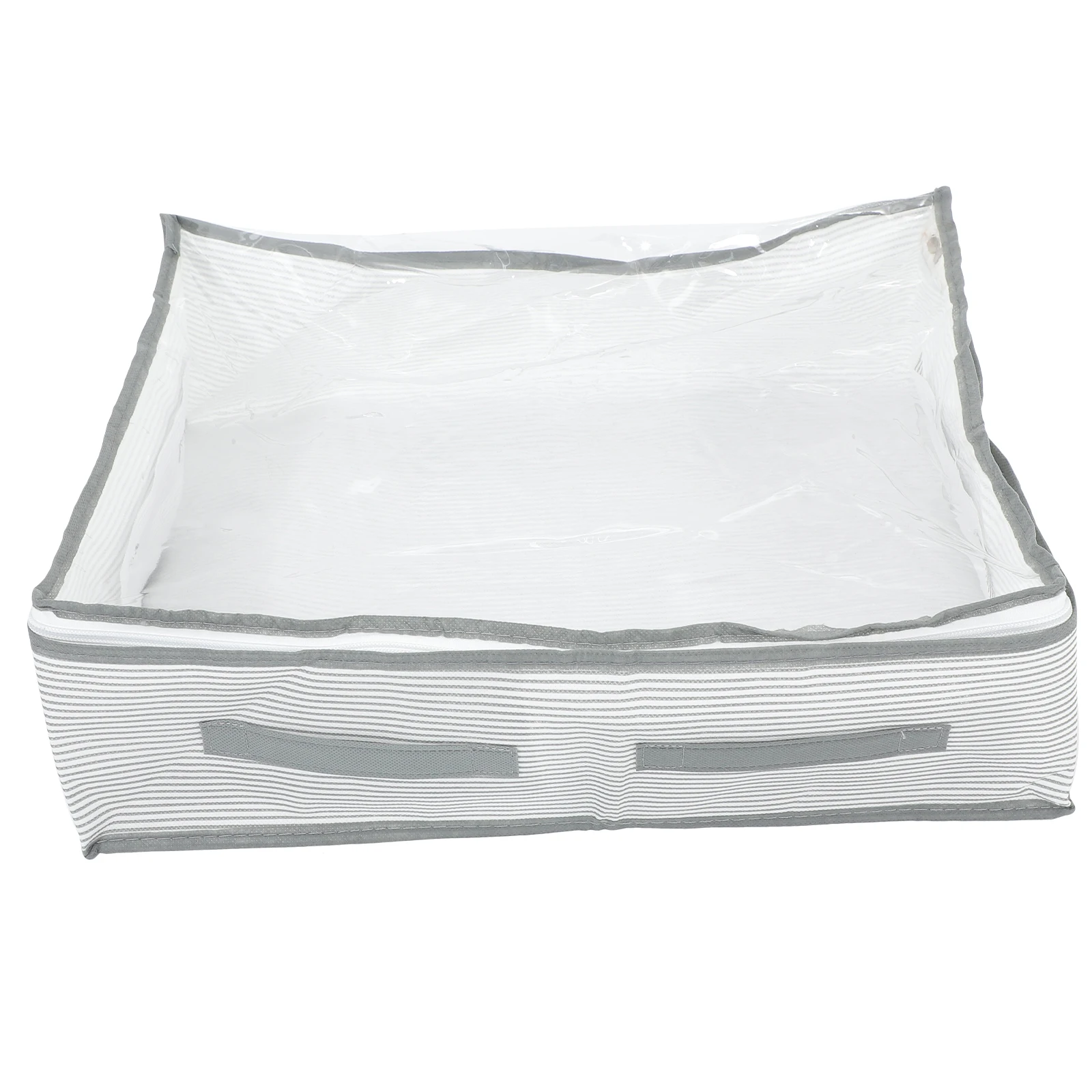 

Multipurpose Storage Bins Non woven Fabric ganizer H15 Grey Stripe Collapsible Bags Clothes Container Blanket Box