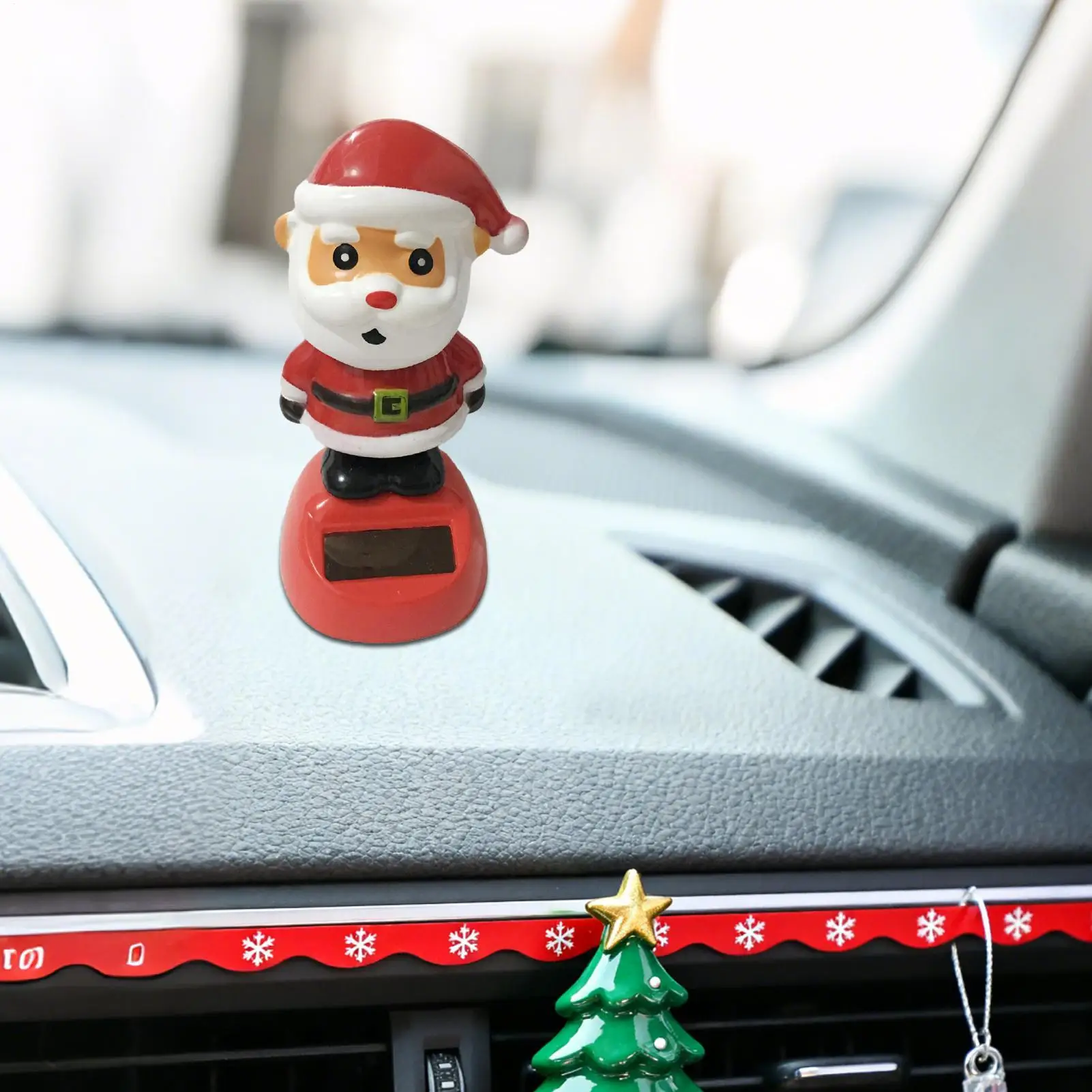 

Dashboard Decor Solar Powered Automotive Figurines Dancing Santa Claus Car Decor For Home Office Party Shelf Indoor Desktop