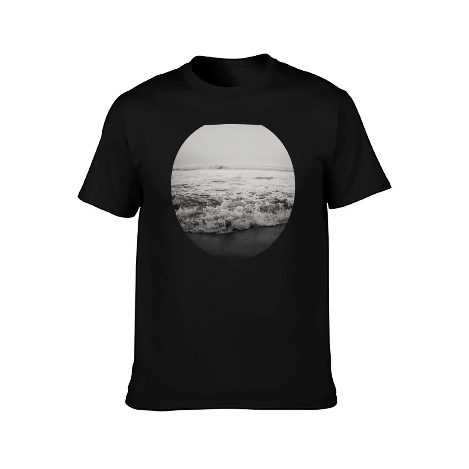Ocean Crash T-Shirt Summer Casual Cotton Tee Oversized Streetwear Tops Vintage Graphic Print Loose Fit Short Sleeve