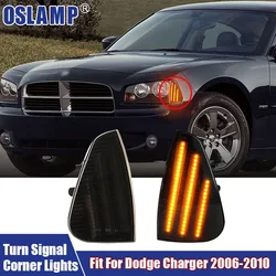 2Pcs/Pair LED Turn Signal Front Corner Side Lights 3 Rows LED Strips Fit For Dodge Charger 2006-2010 Car Accessories Signal Lamp