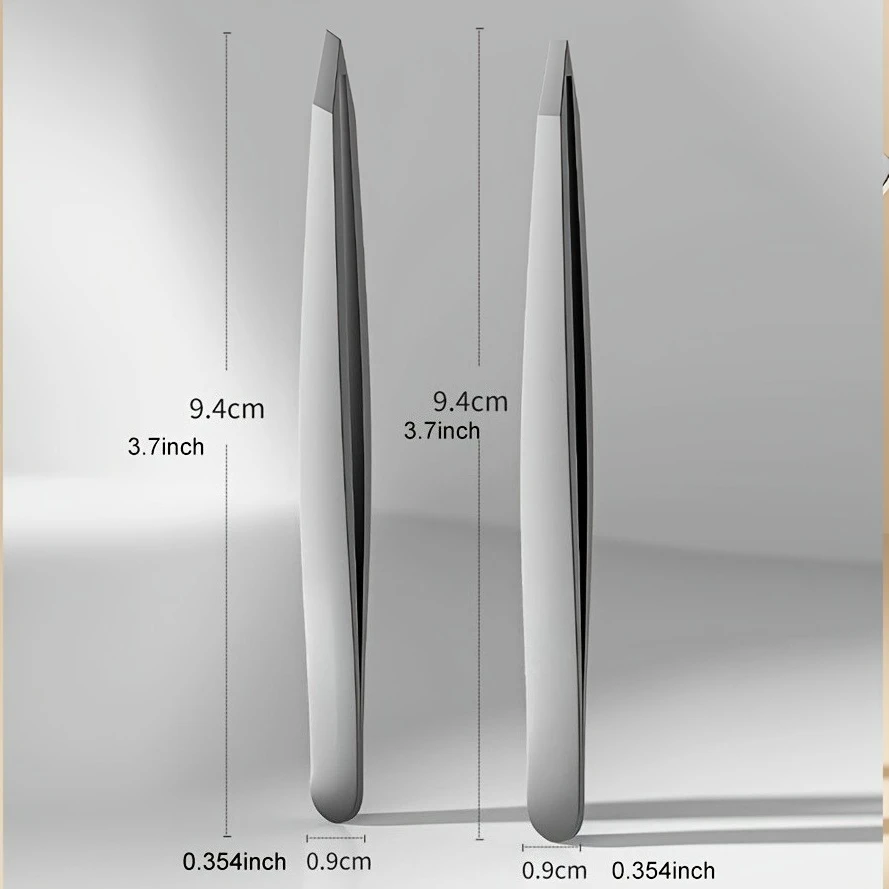 Pinça profissional de precisão em aço inoxidável para sobrancelhas e pelos faciais, pinça sem fragrância para sobrancelhas