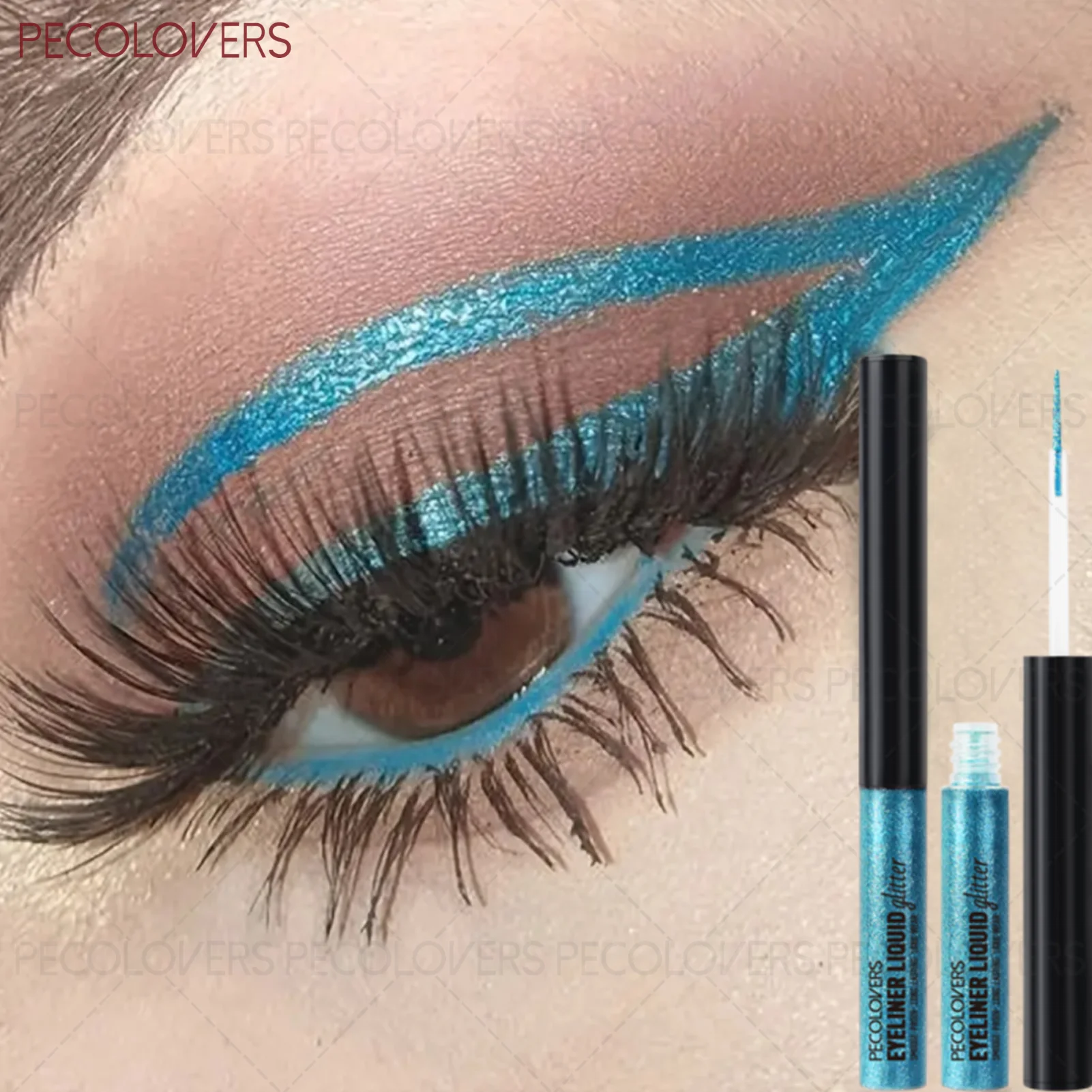 1-teiliger maximaler funkelnder Eyeliner, pigmentierter flüssiger Highlight-Lidschatten, auffälliger Augen-Make-up-Look, langanhaltender, glänzender Schimmer