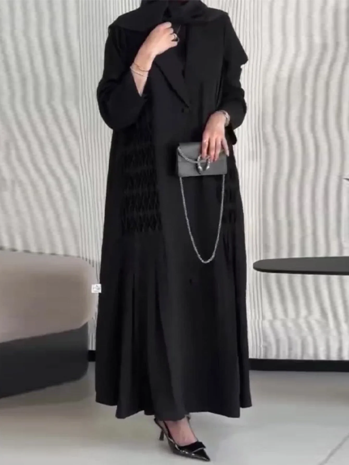 

Eid Women Abaya Muslim Cardigan Trench Party Jalabiya Ramadan Long Abayas Vestidos Largos Arab Robe Morocco Kaftan Autumn 2026