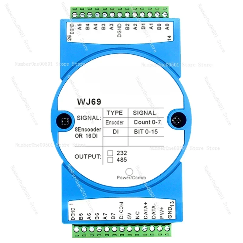 8-Way Encoder Pulse Counter 16-Way Di High-Speed Counter Modbus RTU Module Wj69