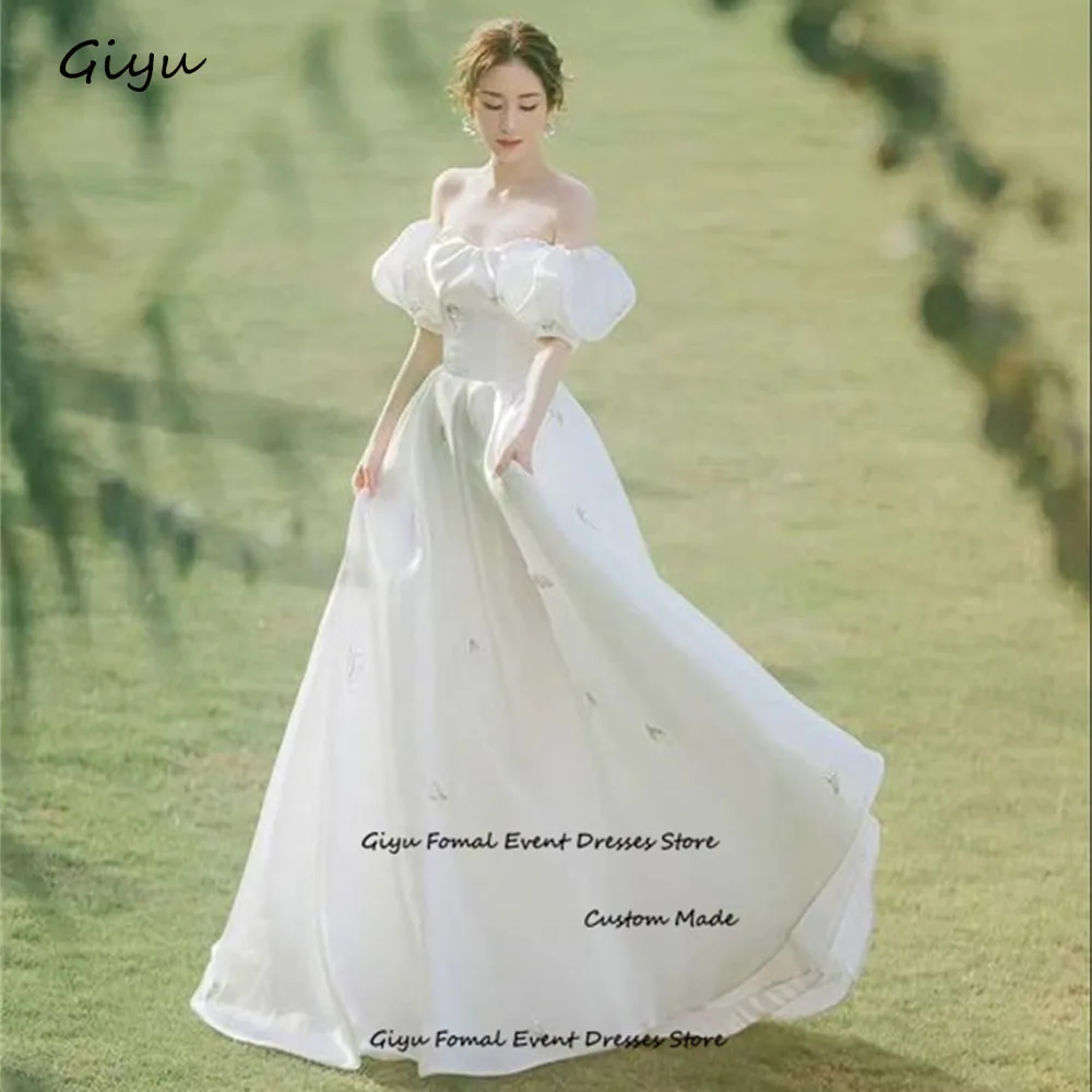 

Giyu Fairy Floral Korea Wedding Dress Photoshoot Strapless Floor-length Evening Gown Dress 웨딩드레스 Vestidos Novias Boda