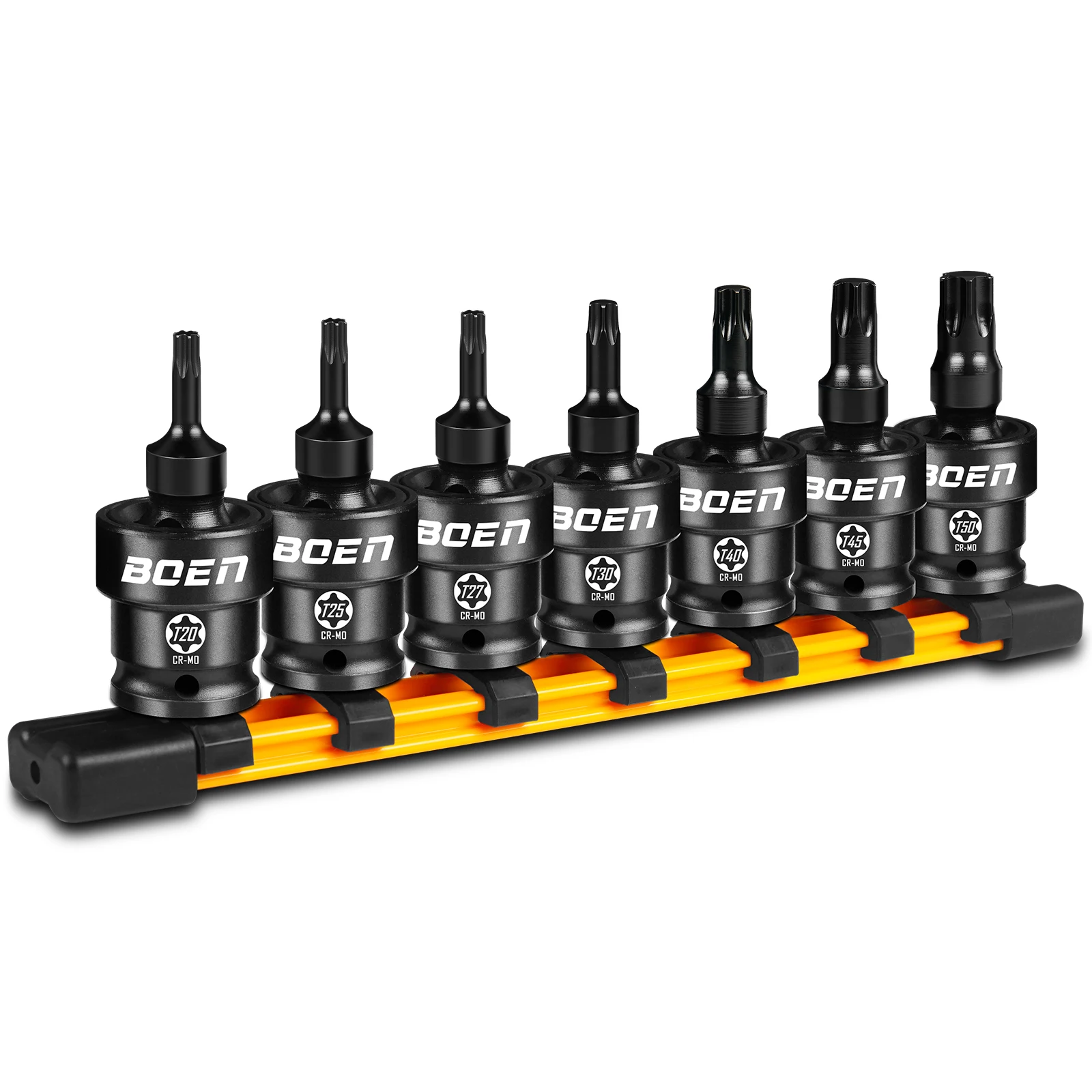 

Набор поворотных бит Torx с приводом Boen 3/8 дюйма, 7 предметов SAE Impact, 360 градусов ° Wobble Star Driver, направляющая для хранения, сталь CR-MO