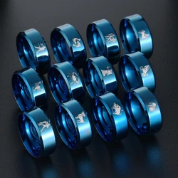 NUOBING 12 Zodiac Ring Aries Taurus Gemini Cancer Virgo Libra Scorpius Sagittarius Capricornus Wedding Stainless Steel Rings