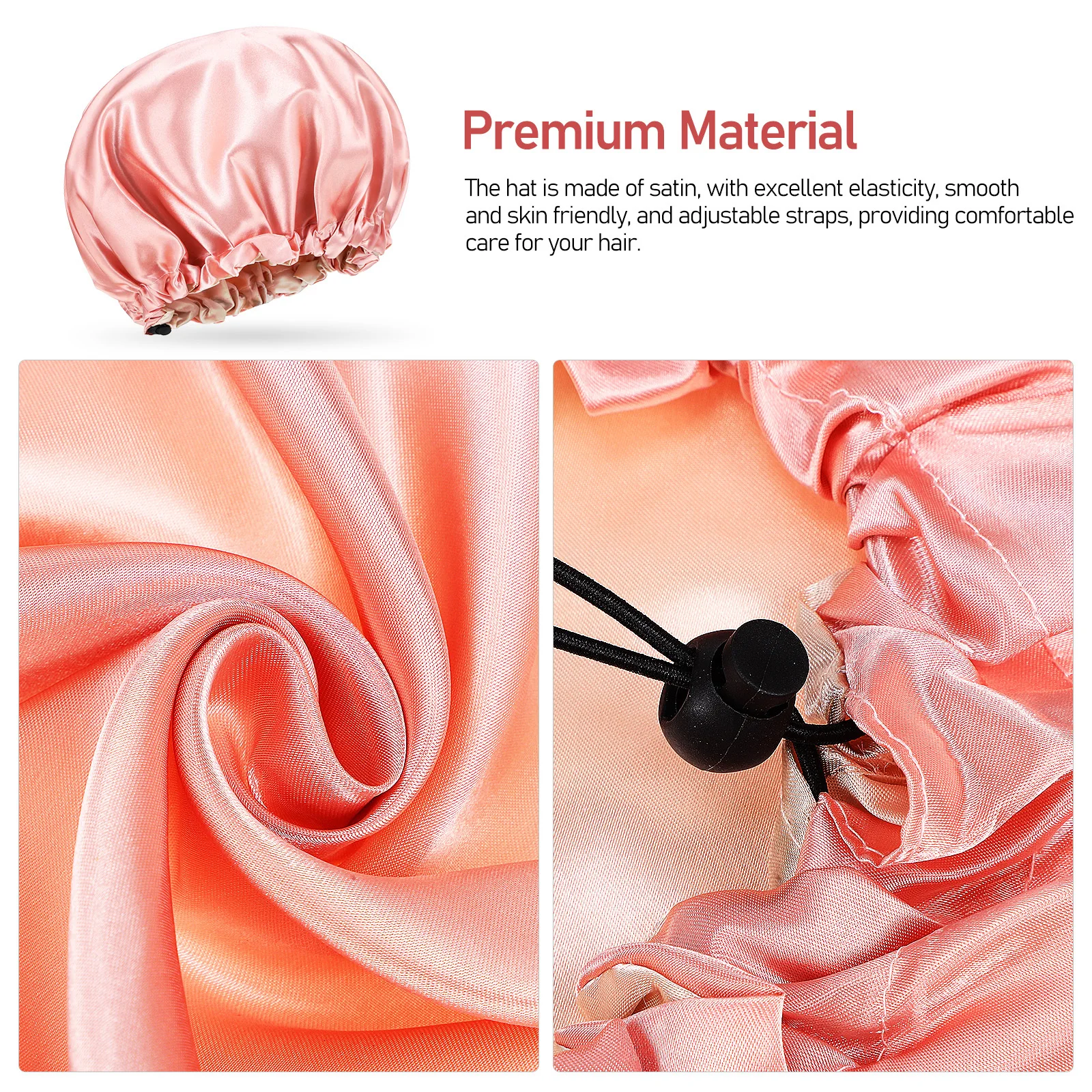 

4 шт. атласные чепчики, мягкие удобные регулируемые шапочки для сна, защита для волос для женщин, черные волосы, мужской атласный чепчик для сна