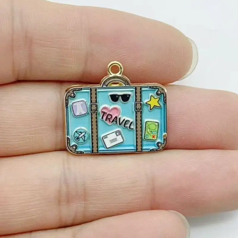 10pcs Fashion Enamel Printed Handbag Series DIY Jewelry Accessories Keychain Bag Drip Oil Alloy Pendant view 3