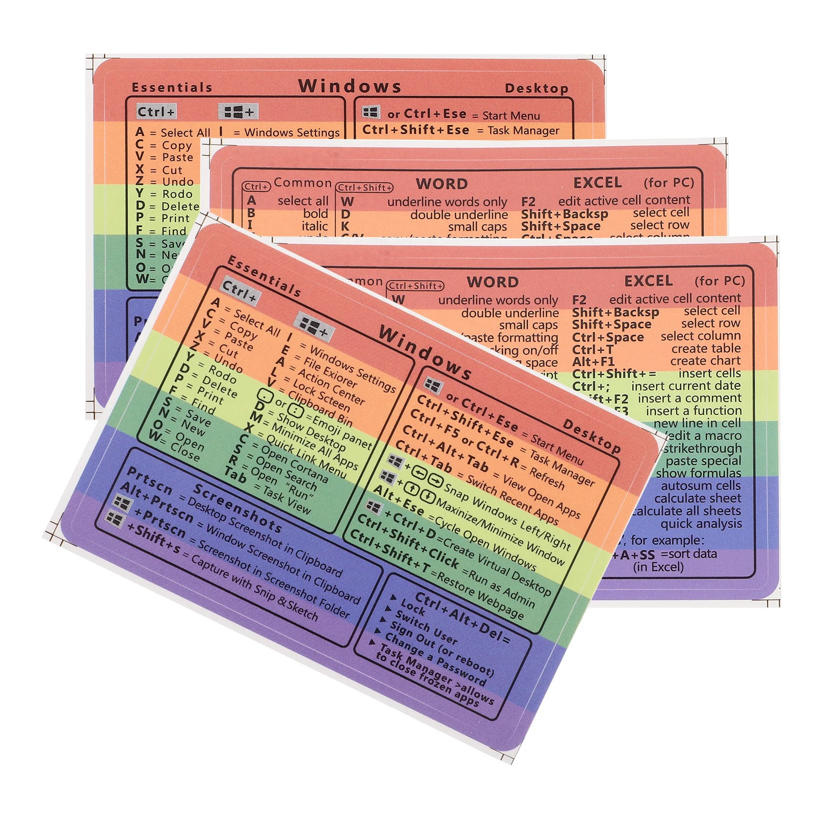 

4pcs Laptop Shortcut Stickers 4 Sheets Replaceable Keyboard Shortcut Decals For Laptop Computer Accessory Efficiency Tool