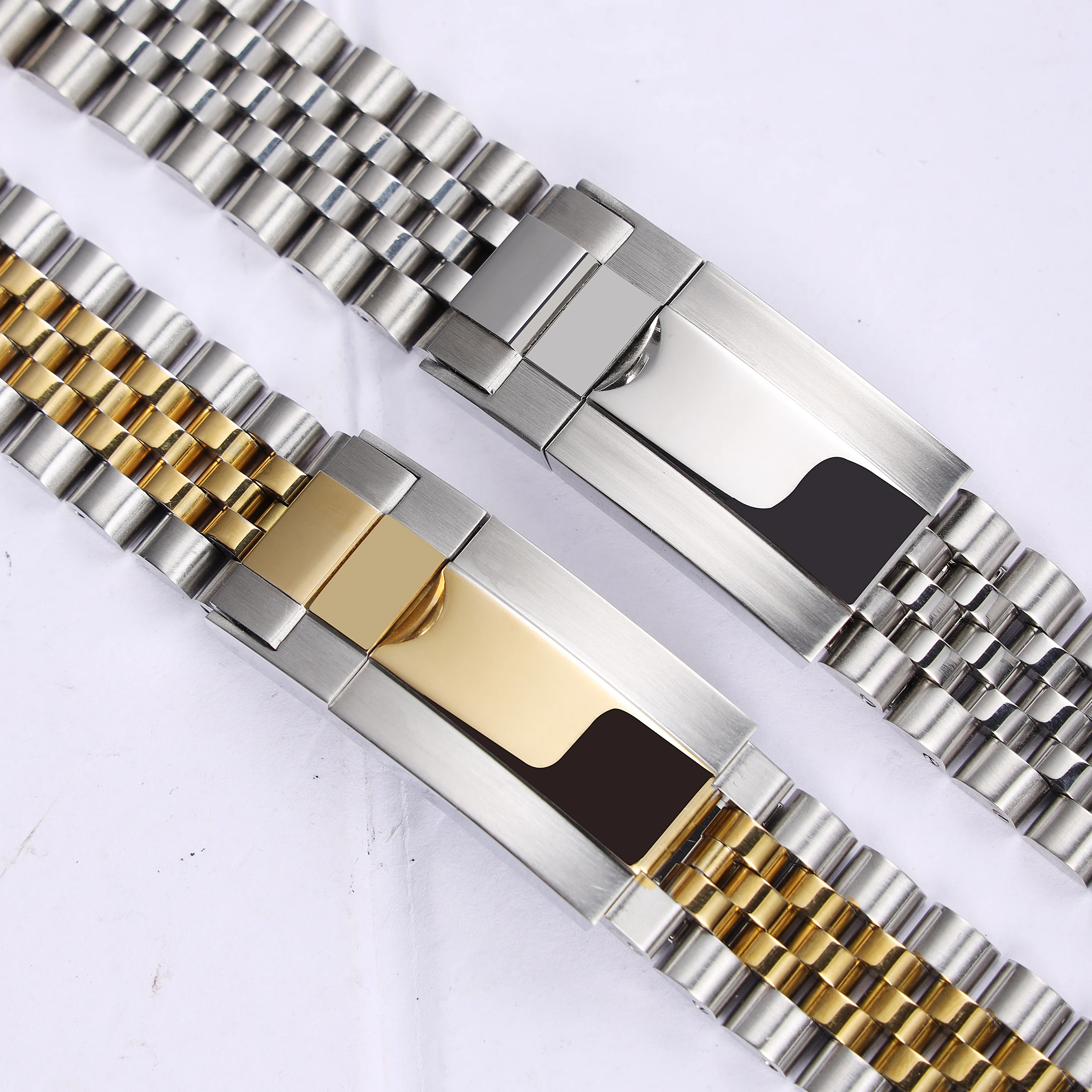 20mm silver gold solid stainless steel watchband for Rolex Oyster Perpetual Date Men Women Wrist Bracelet Metal Watch Strap