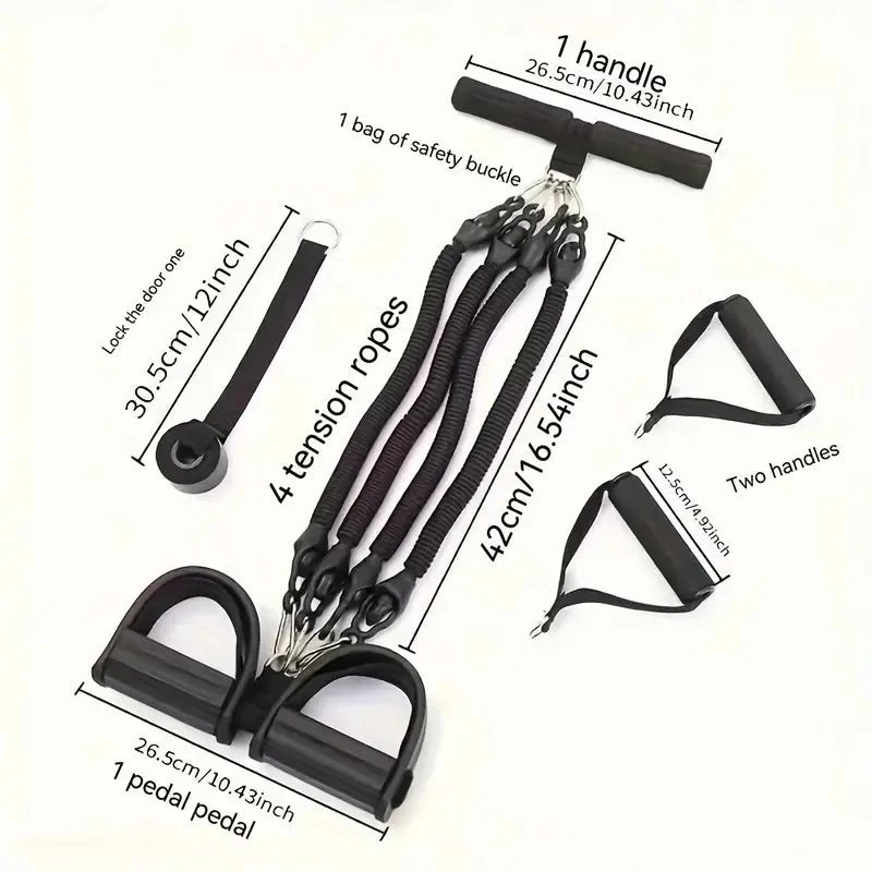 Hochbelastbarer Pedal-Spanner für Heimfitness Bauchmuskeltraining Rutschfestes Seil 50 75 100 Lbs Pull-Up Sit-Up Trainer für Männer und Frauen