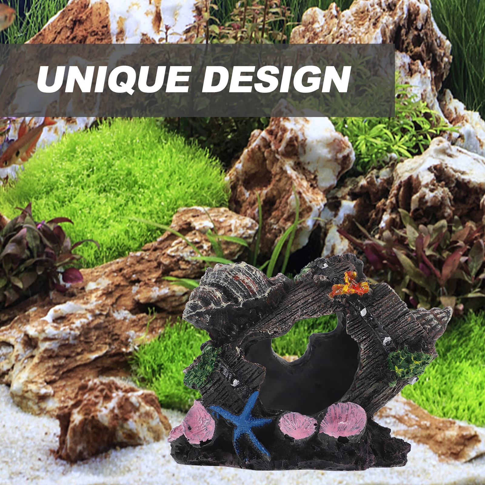 

Aquarium Decoration Resin Broken Barrel Cave Hideaway Fish Tank Craft Underwater nament Shrimp Shelter L scaping Scenery Pet