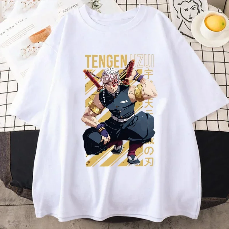 شيطان القاتل تي شيرت الرجال كيميتسو نو يابا رينجوكو التي شيرت أنيمي Uzui للجنسين الكرتون Tanjiro Inosuke Zenitsu Nezuko تي شيرت الذكور