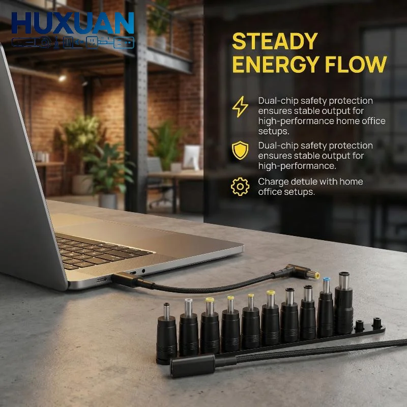 USB C Universal Laptop Charger Adapter 100W Power Cable with Multiple Connectors for     for Fast Charging Office Travel