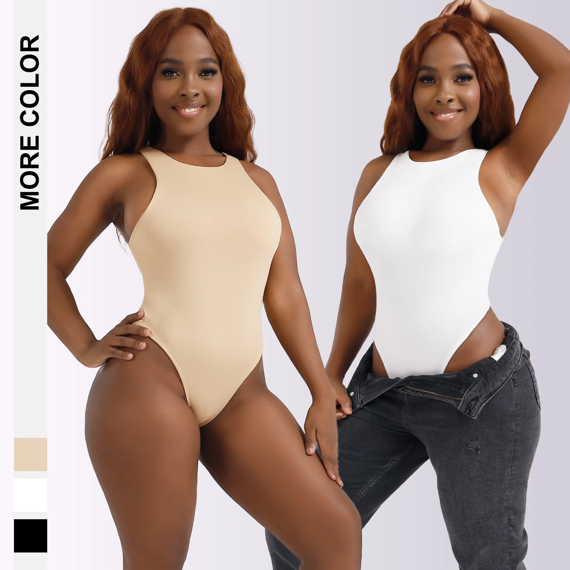 

Women's New Bodysuit Tight Sleeveless Jumpsuit European And American Solid Color Crew Neck Sexy Jumpsuit Women