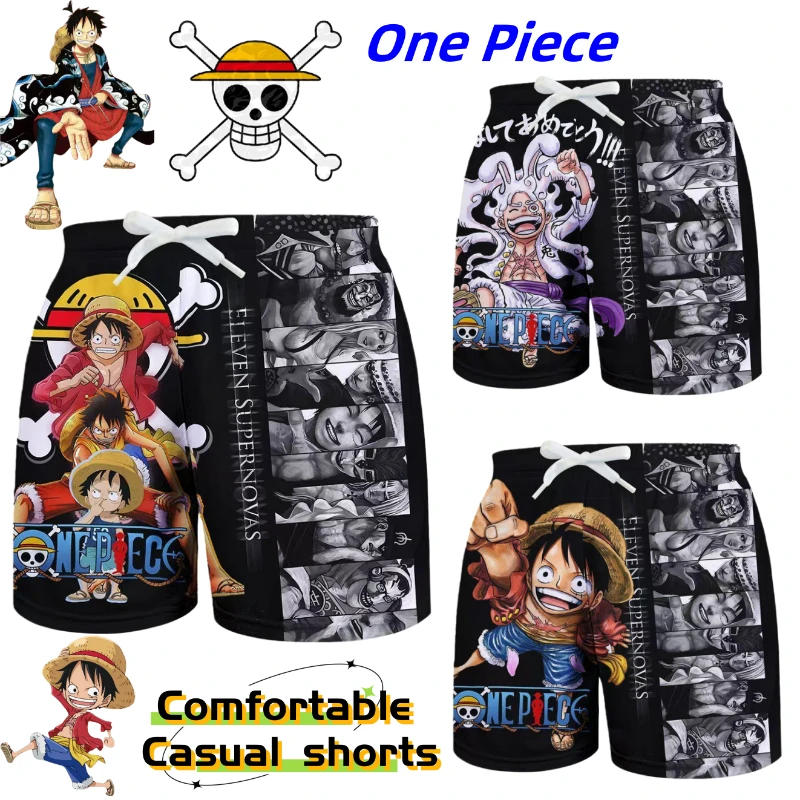 

One Piece Roronoa Zoro Usopp Sogeking Sanji Fashion Print Shorts for Men Summer Comfortable Breathable Casual Knee-Length Pants