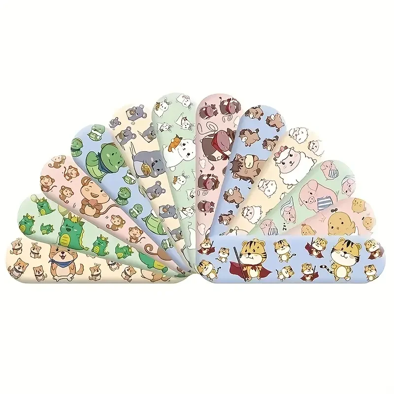 120pcs Cute Animal 12 Zodiac Bandages For Kids Waterproof Breathable Emergency Stickers