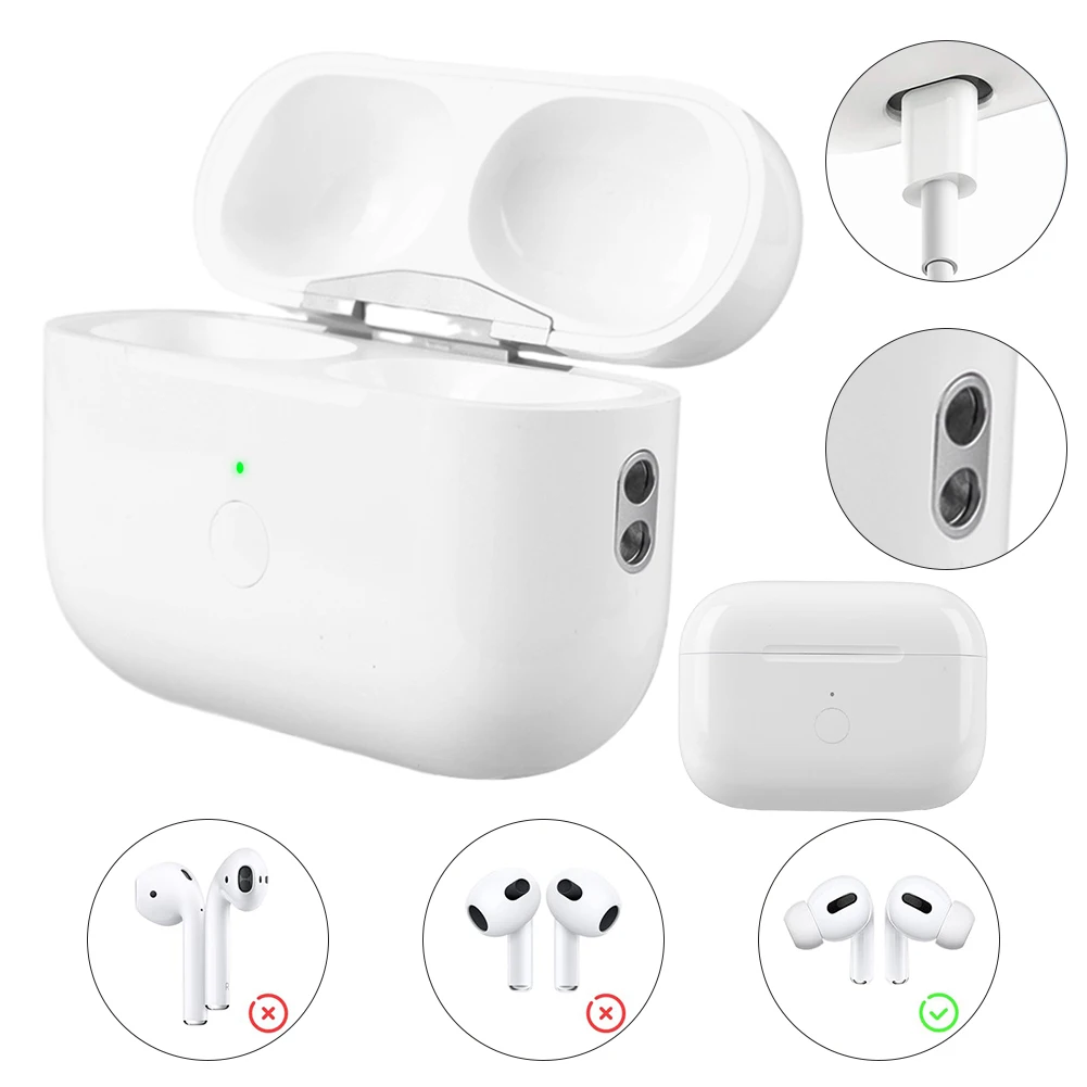 Funda de cargador inalámbrico con botón de sincronización de emparejamiento Compatible con Bluetooth, funda de carga para AirPods Pro 2.o 2022 y 1.a generación 2019