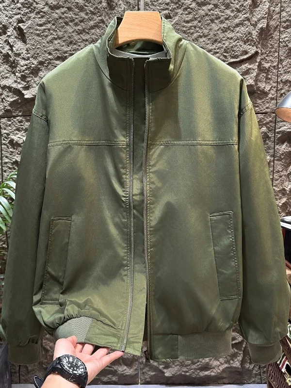 

American Sle Jaet Tee-Proof Stand Collar Casual Trendy Retro Autumn Outdoor Workwear Flight Versatile Outerwear