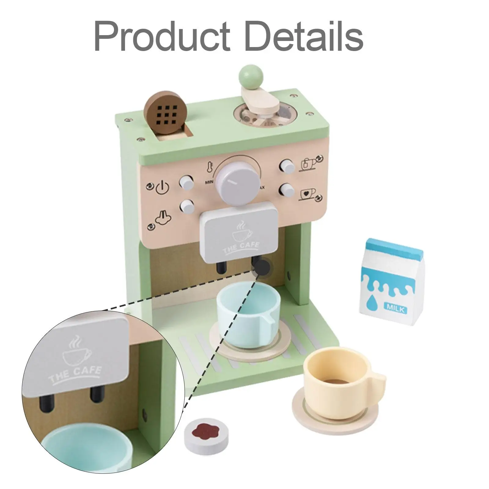 Ensemble de jeu pour cafetière, appareil de cuisine, Surface lisse, jouet de cuisine Montessori pour enfants, filles et garçons