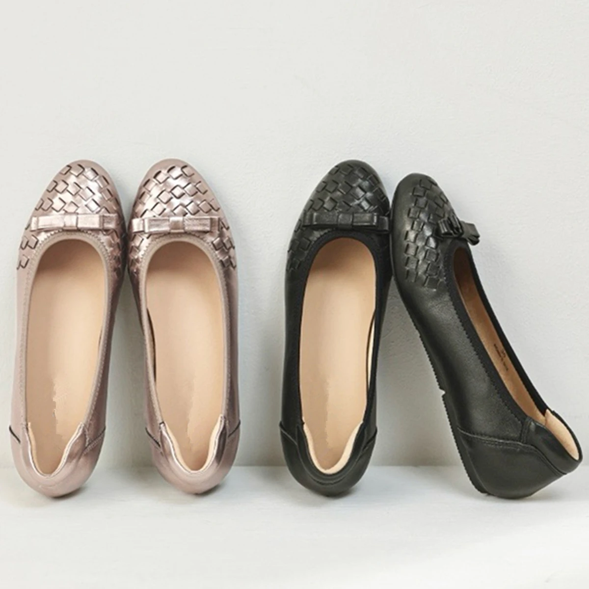 

Maxdutti 2025 SS French Elegant Woven Flat Shoes For Commuting And Casual Sheepskin Loafers Shoes Women