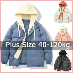 Plus Size Women Clothing Coat 40-120kg Cotton Hooded Jacket 4XL 5XL 6XL Thick Warm Roupas Femininas Casacos Parkas Abrigo Mujer