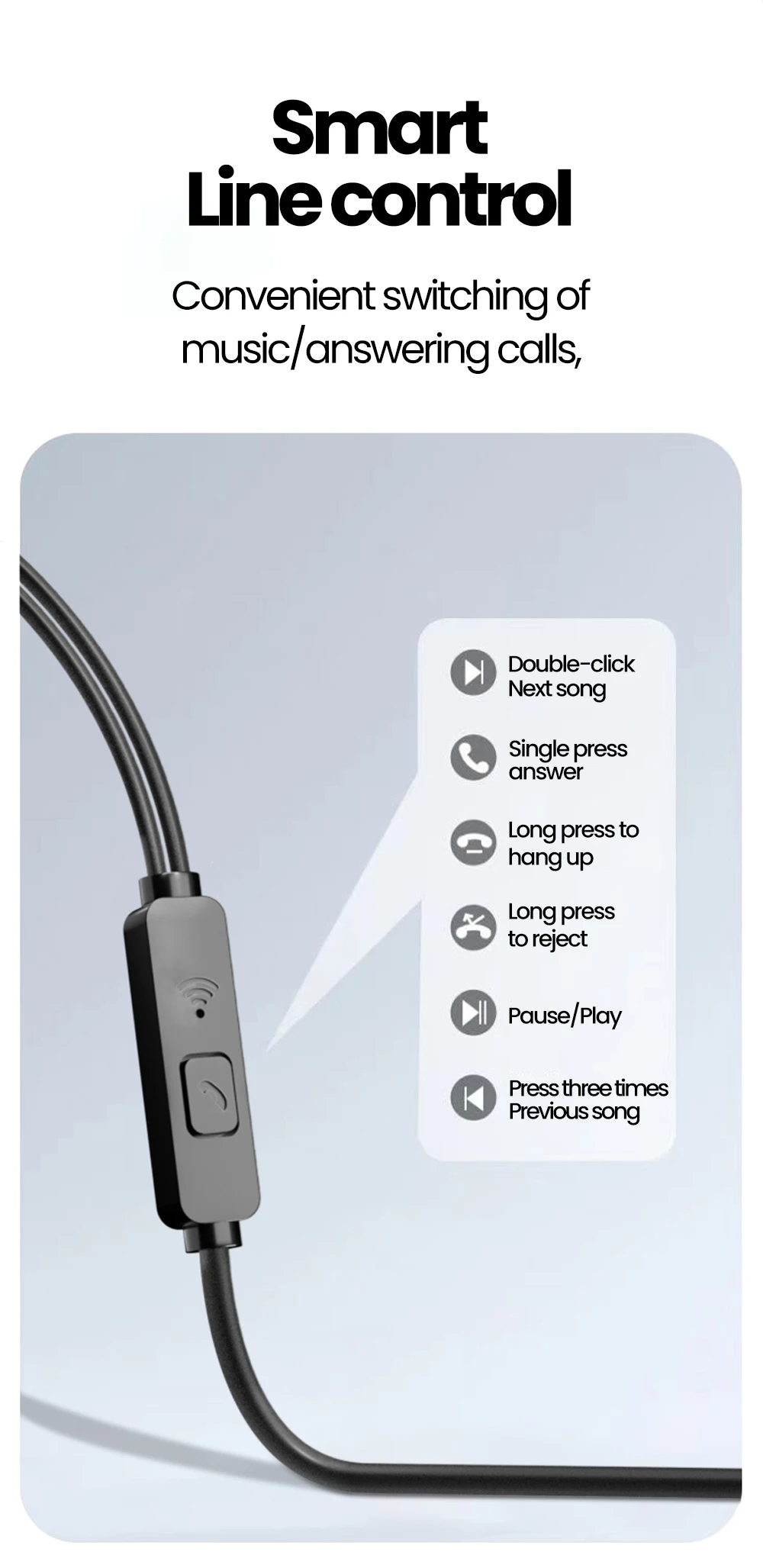 3.5mm/Type-C Wired Headphones Over Ear HiFi Call Wire Control Earphones With Mic Headsets For Cellphones Tablet Laptop Earbuds
