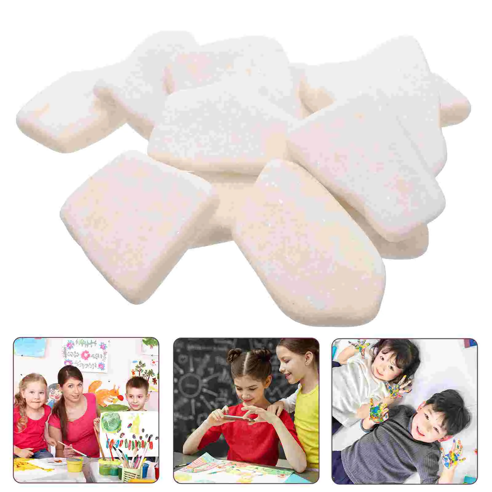 12 Pcs Painted Stone Rocks DIY Craft Stones Painting Gypsum Smooth For Marble Child Crafts