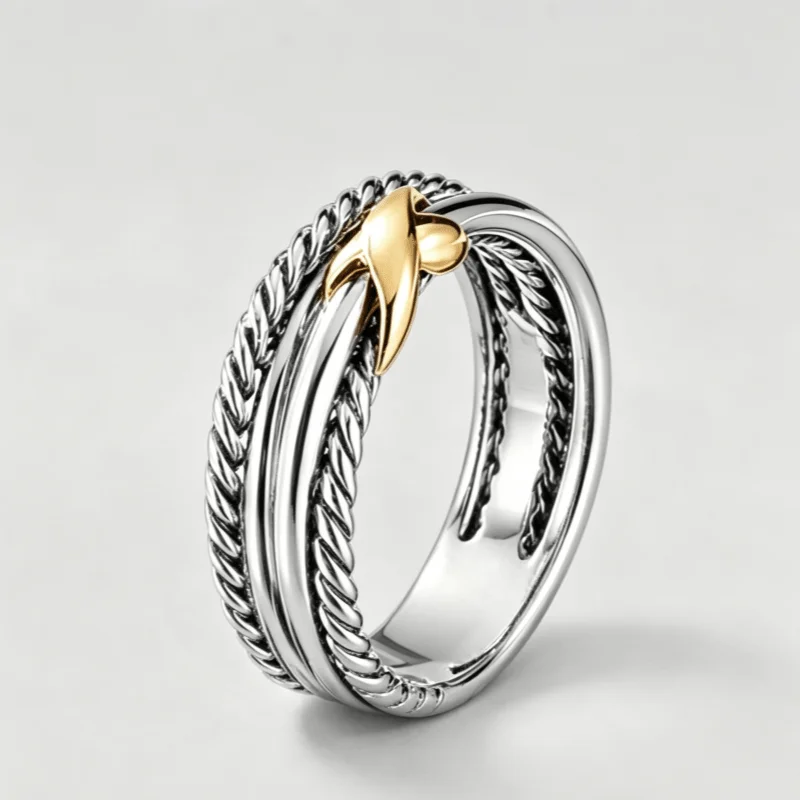 Creative Multi-layer Line Wrapped Women's Ring Suitable for Daily Wear and Parties, Perfect Holiday Gift for Women's Jewelry
