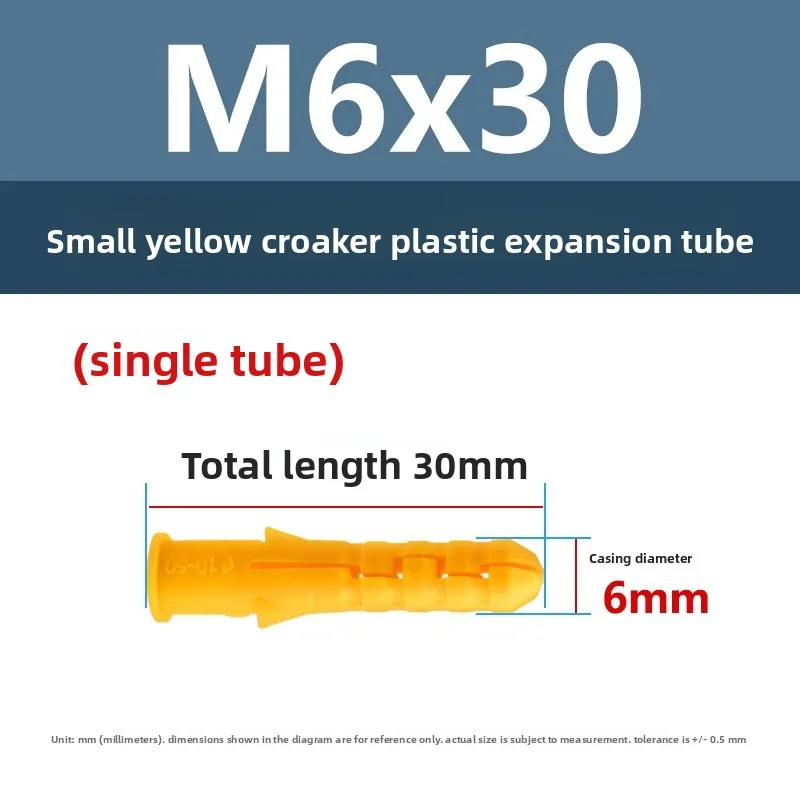 10PCS   M6 /M8/M10  Ribbed Plastic Wall Expansion Pipe Wall Plugs Anchor For Self-tapping Screws Household Mounting