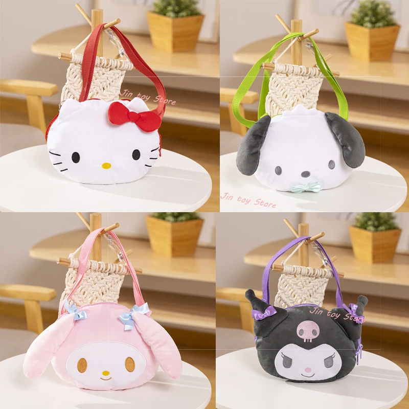 Kawaii Hello Kitty Sanrio Pochacco Kuromi Shoulder Messenger Bag Cartoon Xo Hangyodon Phone Coin Storage Bag High Capacity Bag