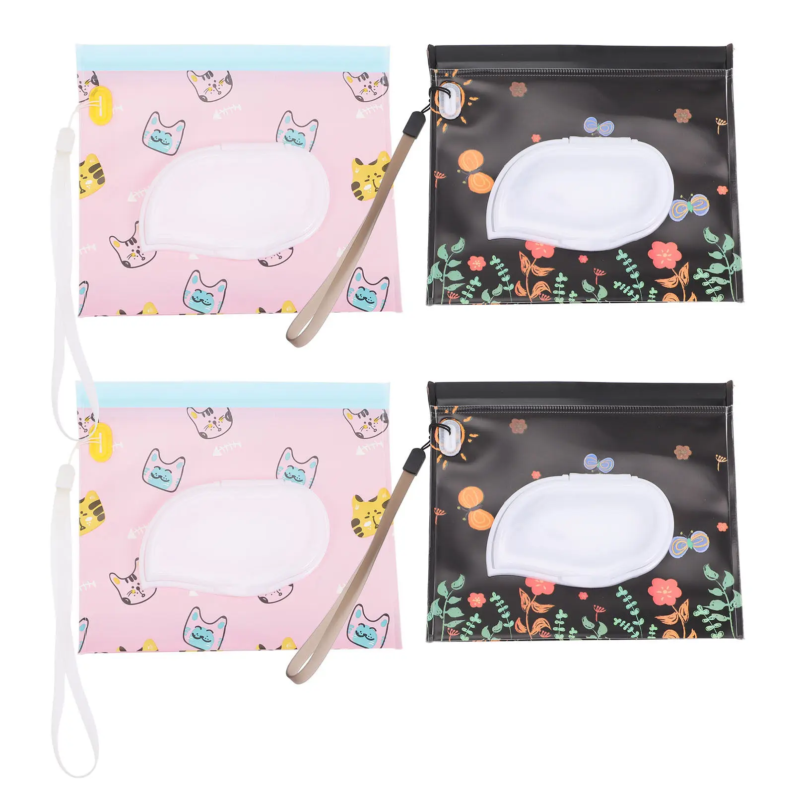 4 Pcs Travel Wipe Pouch Wipes Dispenser Small Container EVA Washable Wet Unique